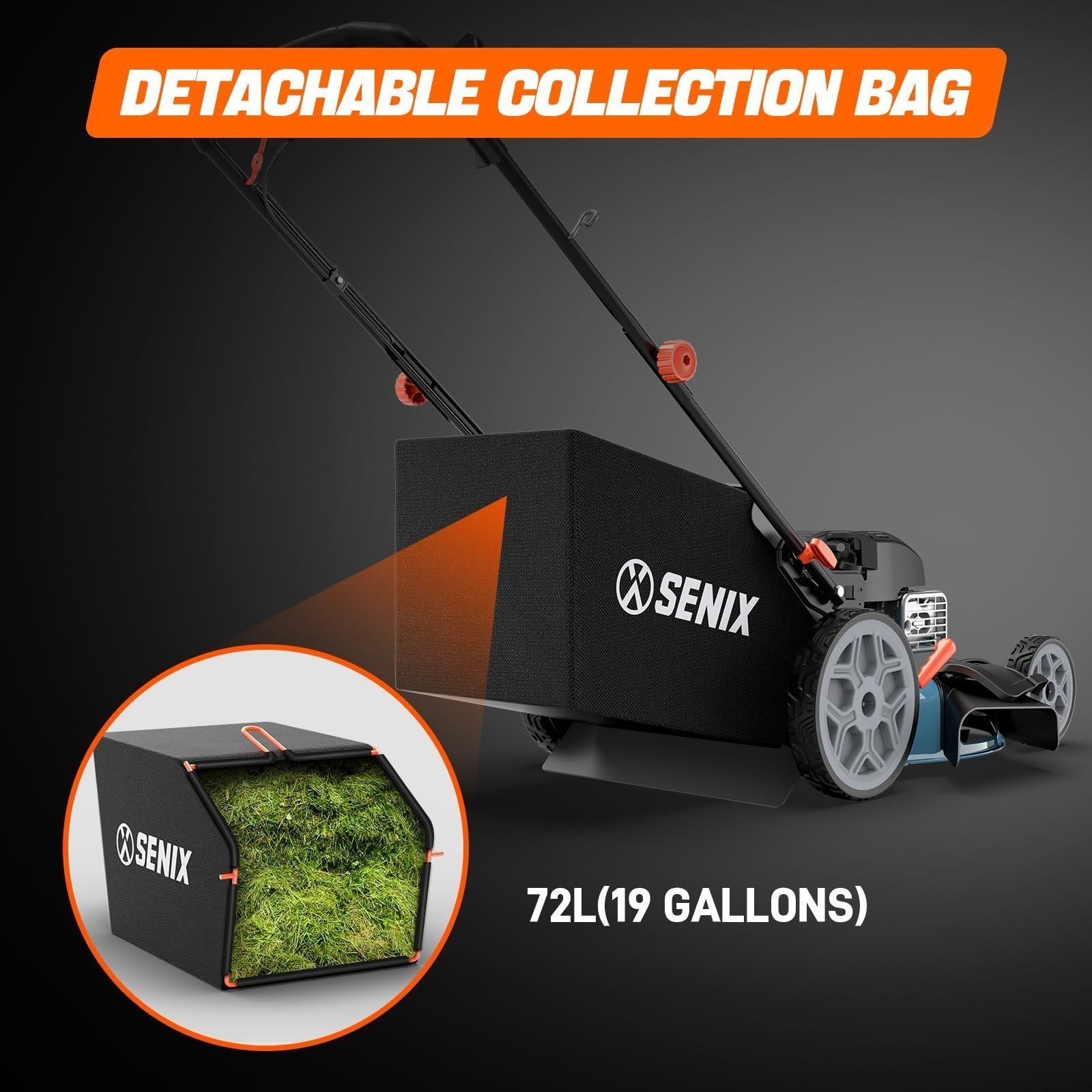 SENIX LSSG-H2 22-Inch Self Propelled Gas Lawn Mower with 163 cc 4-Cycle Engine - Image 2