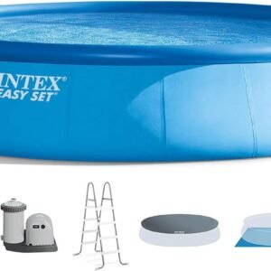 Intex 18′ x 48″ Inflatable Above Ground Swimming Pool with Ladder, Pump