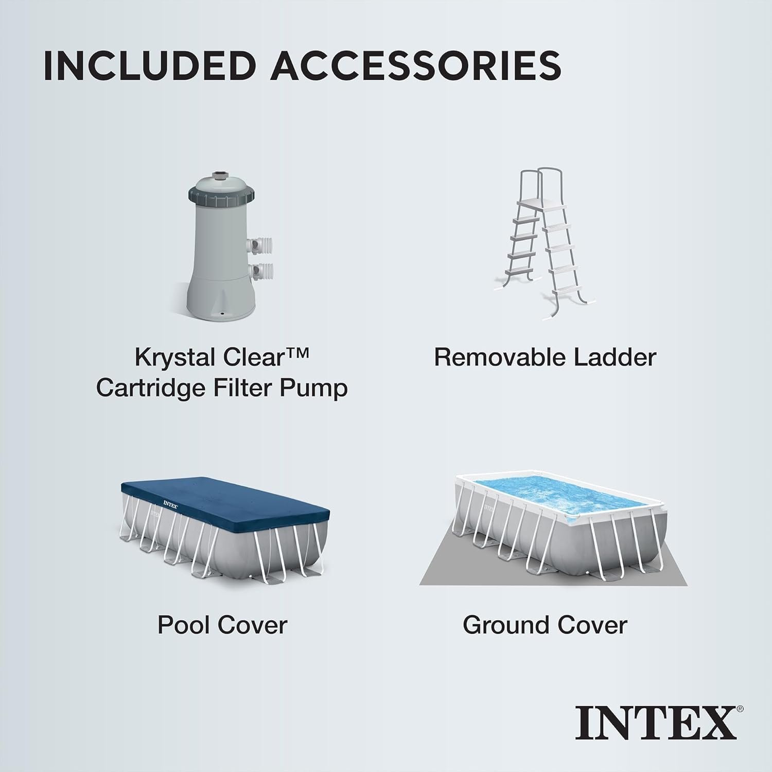 Intex Prism Frame 16′ x 8′ x 42′ Rectangular Above Ground Pool Set - Image 5