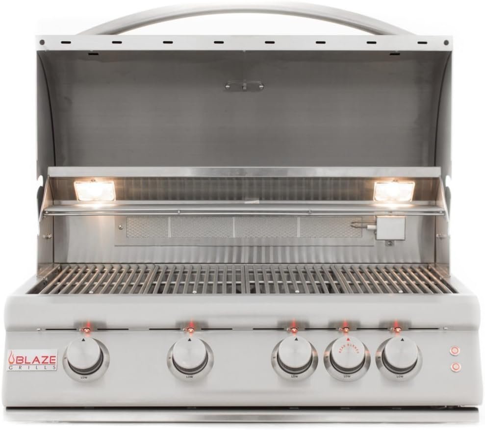 Blaze 32 Inch 4-Burner LTE Gas Grill with Rear Burner and Built-in Lighting System - Image 6
