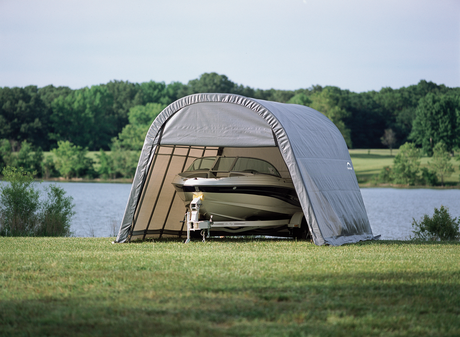 ShelterCoat Custom Round Wind and Snow Rated Shelter, 12 ft. x 20 ft. x 8 ft. Standard PE 9 oz. Gray - Image 3