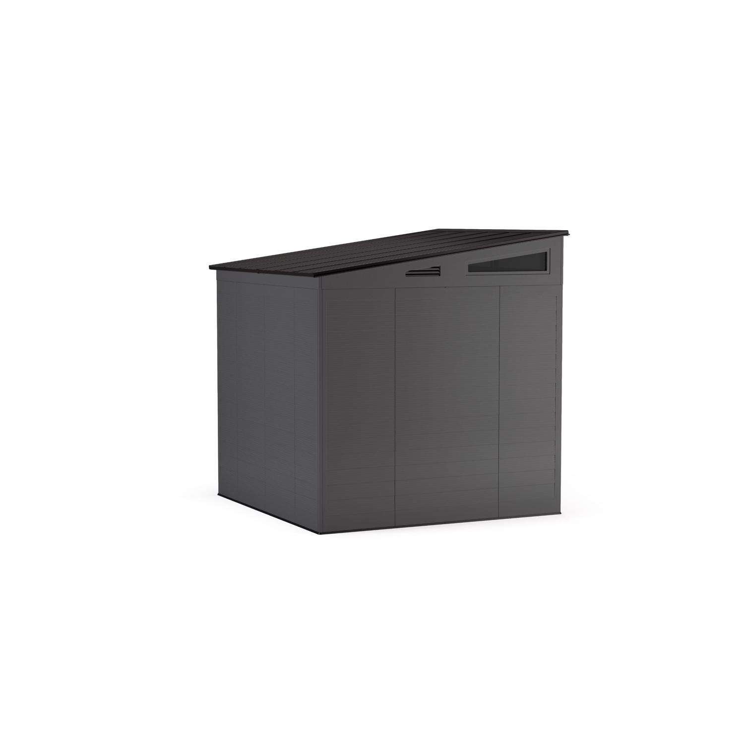 Suncast Modernist 7 ft. x 7 ft. Resin Vertical Pent Storage Shed with Floor Kit - Image 3