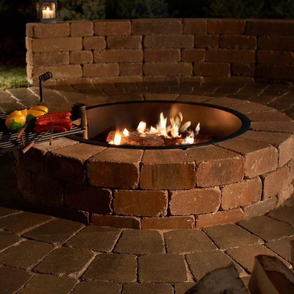 Necessories Wood Burning Fire Pit Kit 48″ w/ Cooking Grate, Concrete in Santa Fe - Image 4