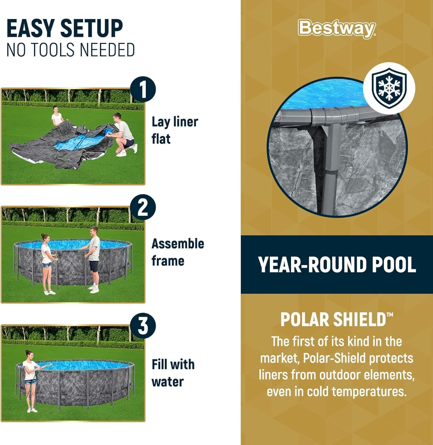 Bestway APX 365 18’x52″ Round Above Ground Swimming Pool Set with Pump & Ladder - Image 4