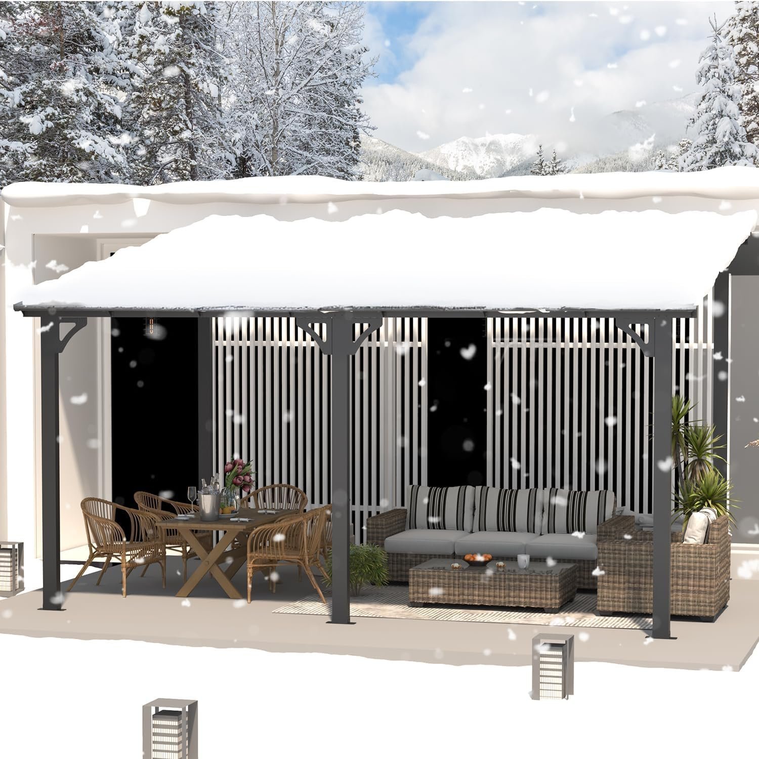 Aecojoy Aluminum Pergola with Canopy - Image 3