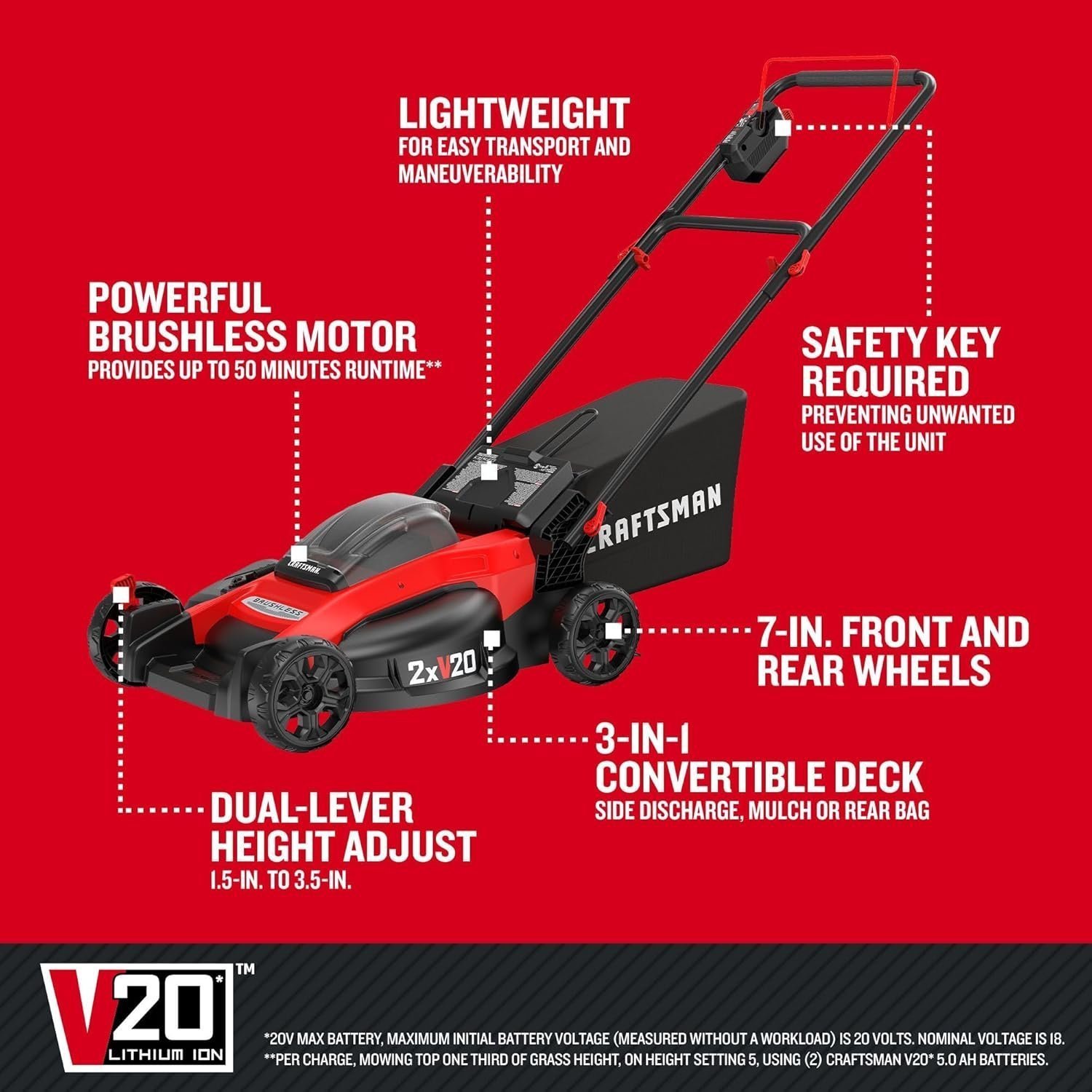 CRAFTSMAN V20 Lawn Mower, Push Mower - Image 2