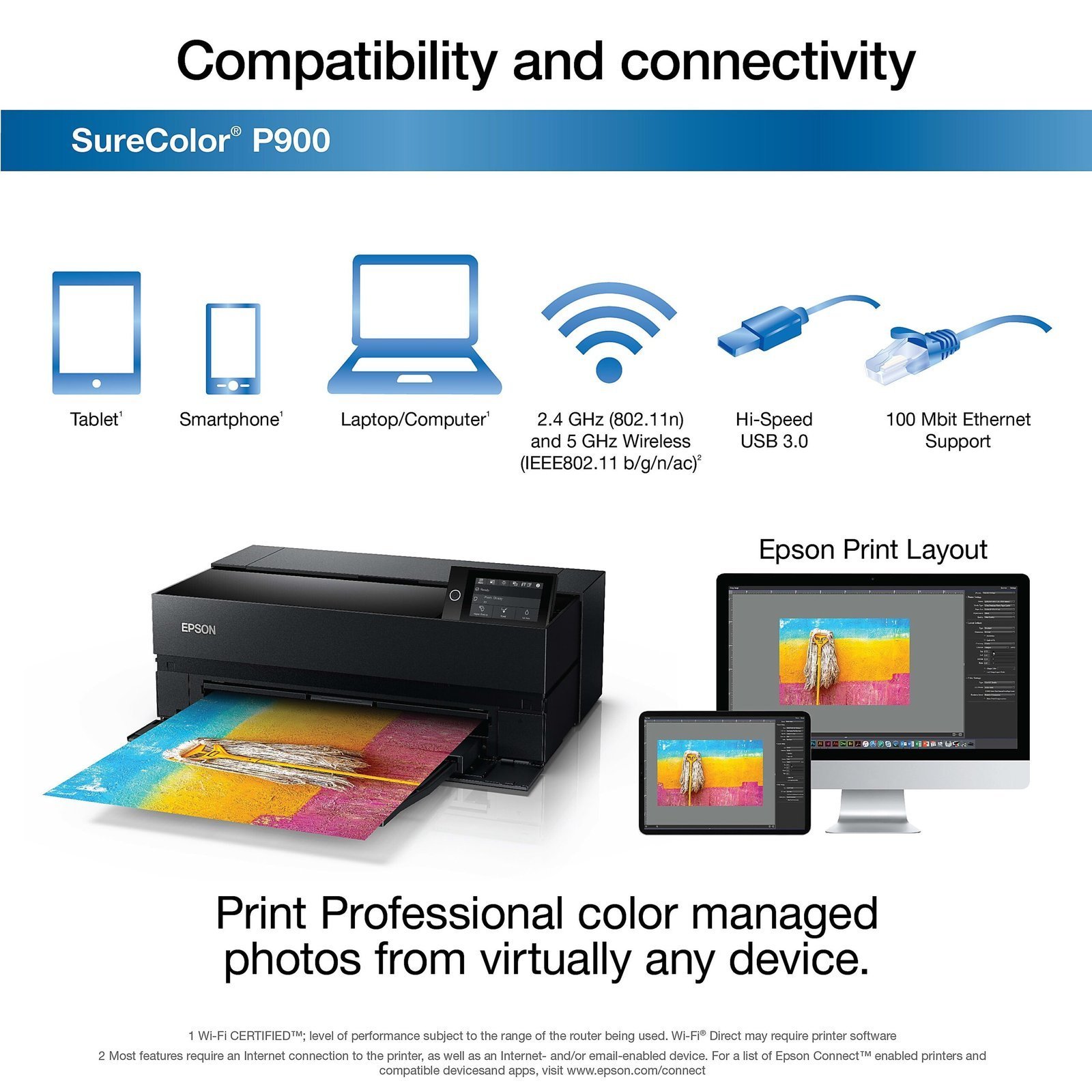 Epson SureColor SC‐P900 Large Format Printer Wi-Fi Inkjet Colour 5760 x 1440 DPI A3 (297 x 420 mm) Ethernet LAN - Image 4