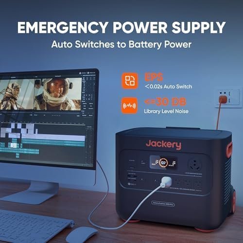 Jackery Solar Generator 4000 Kit, Explorer 2000 Plus and 1X PackPlus E2000 Plus Expandable Battery with 2X200W Solar Panel, 4085 Wh LiFePO4, 3000W Output for Outdoor RV Camping & Home Emergency - Image 8