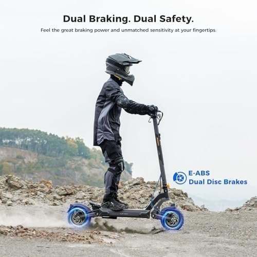 Ausom 2000W Dual Motor Folding Electric Scooter for Adults, Off Road Dual Motor E-Scooter with E-ABS and Dual Disc Brakes, 40Mph Top Speed, 56 Miles Max Range - Image 4
