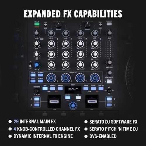 Rane PERFORMER 4-Channel Motorized DJ Controller, 7″ Platters with Displays, Precision Feel Faders, Stem Split, Advanced FX, Serato DJ Pro Included - Image 2