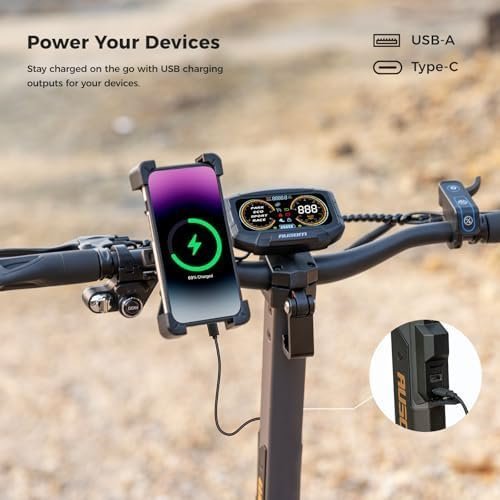 Ausom L2 Max 2000W Dual Motor Electric Scooter for Adults, 56 Miles Max Range Folding Off Road E Scooter, 31 Mph Top Speed,48V 20.8Ah Battery, E-ABS and Dual Disc Brakes, All-Round Lighting System - Image 7