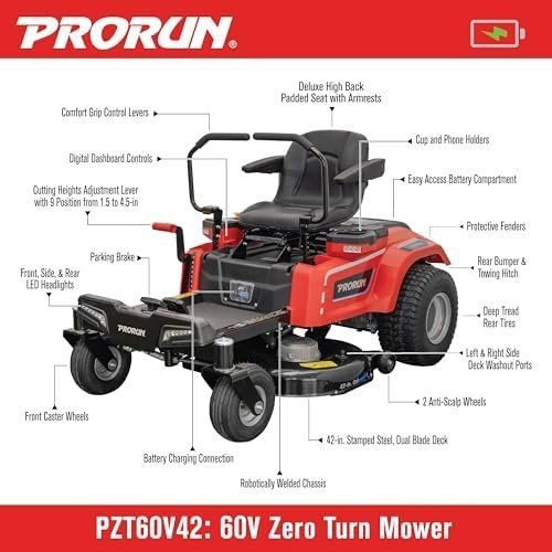 60V Zero Turn Riding Lawn Mower - Image 2