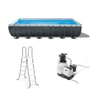 Intex 24′ x 12′ x 52″ Ultra XTR Rectangular Frame Swimming Pool Set + Pump