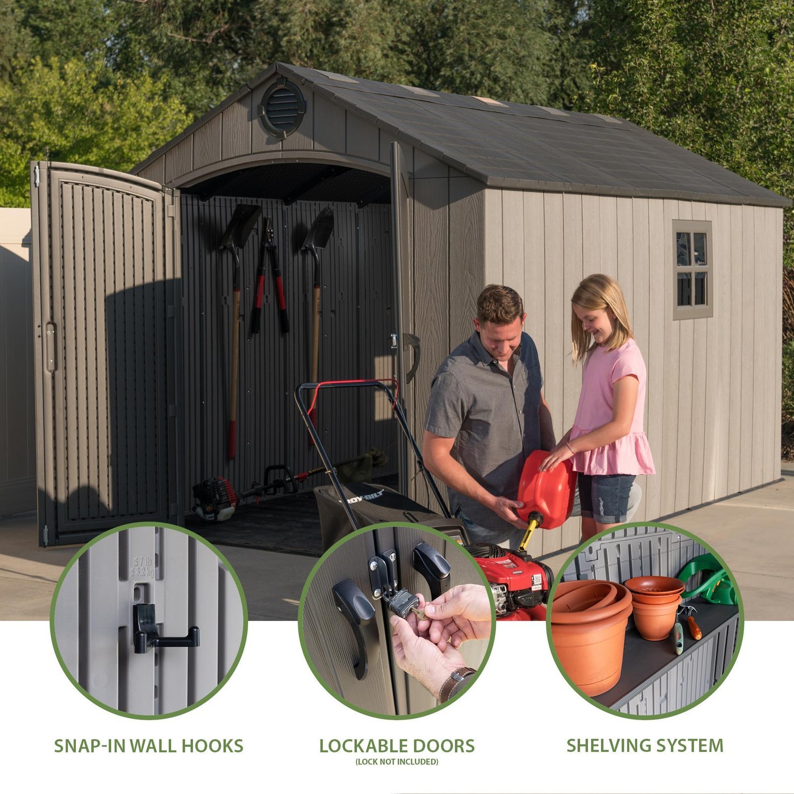 Lifetime 8 Ft. X 12.5 Ft. Outdoor Storage Shed – 60305 - Image 10