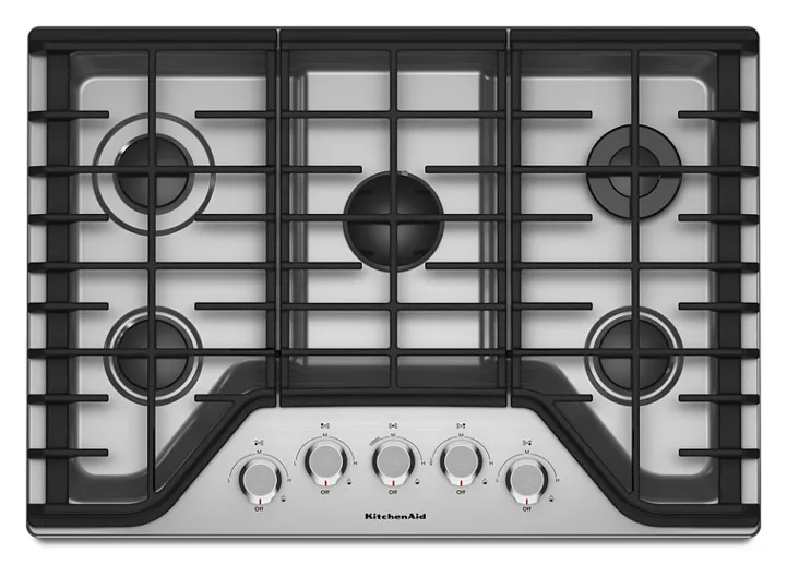 KitchenAid 30″ 5-Burner Gas Cooktop KCGS350ESS
